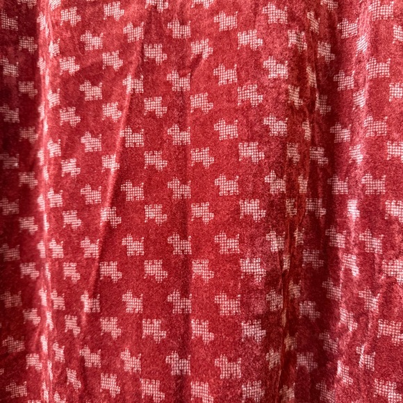 1970s Velvet Scottie Dog Print Aline Red Vintage Maxi Skirt - Picture 2 of 7
